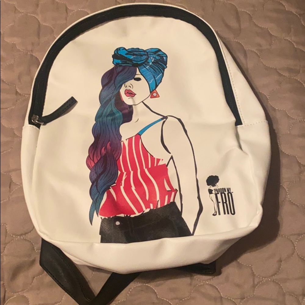 Pardon my fro backpack